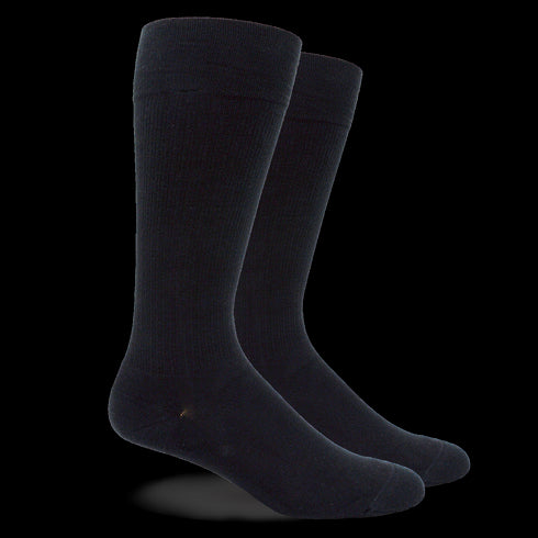 Solid Black Cotton - Medical Compression Socks (30-40 mmHg)